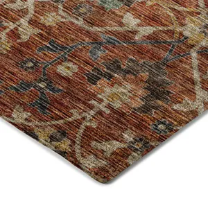Indoor/Outdoor Silk Road Paprika 8\' x 8\' Round Rug