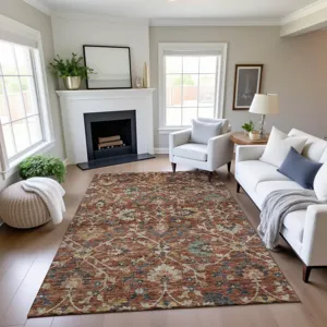 Indoor/Outdoor Silk Road Paprika 5\' x 7\'6\" Rug