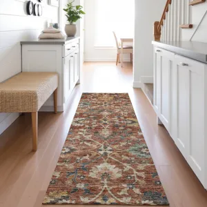 Indoor/Outdoor Silk Road Paprika 2\'3\" x 7\'6\" Runner Rug
