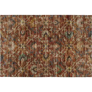 Indoor/Outdoor Silk Road Paprika 1\'8\" x 2\'6\" Rug