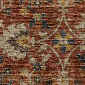 Indoor/Outdoor Silk Road Paprika 8\' x 8\' Round Rug