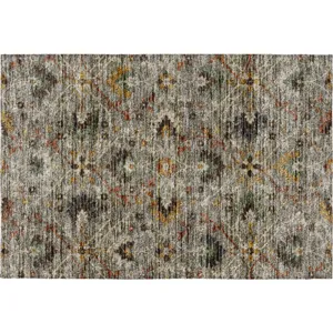 Indoor/Outdoor Silk Road Pewter 1\'8\" x 2\'6\" Rug