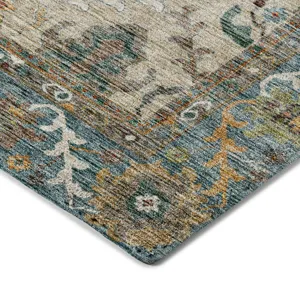 Indoor/Outdoor Silk Road Aqua 5\' x 7\'6\" Rug
