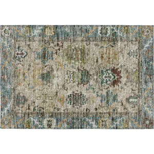 Indoor/Outdoor Silk Road Aqua 1\'8\" x 2\'6\" Rug