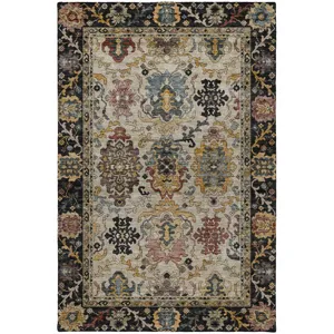 Indoor/Outdoor Silk Road Black 10\' x 14\' Rug