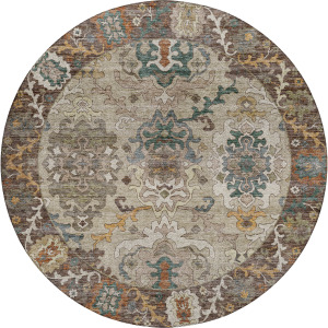 Indoor/Outdoor Silk Road Chocolate 8' x 8' Round Rug