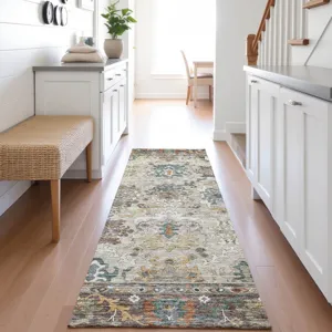 Indoor/Outdoor Silk Road Chocolate 2\'3\" x 7\'6\" Runner Rug