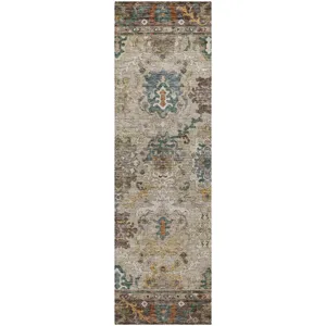 Indoor/Outdoor Silk Road Chocolate 2\'3\" x 7\'6\" Runner Rug