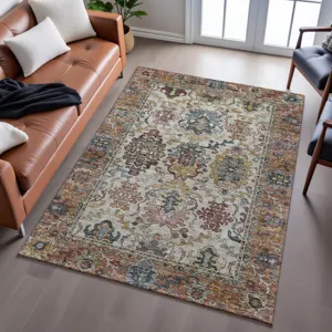 Indoor/Outdoor Silk Road Copper 6\'6\" x 9\'6\" Rug