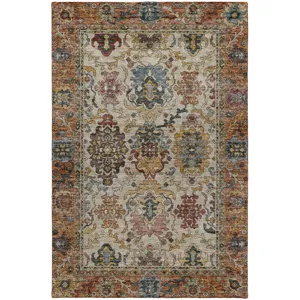 Indoor/Outdoor Silk Road Copper 6\'6\" x 9\'6\" Rug