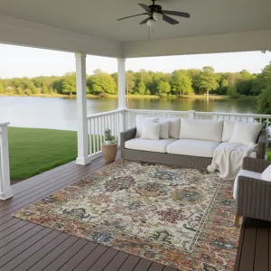 Indoor/Outdoor Silk Road Copper 6\'6\" x 9\'6\" Rug