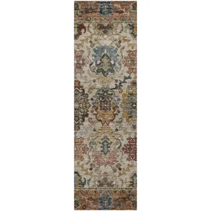 Indoor/Outdoor Silk Road Copper 2\'3\" x 7\'6\" Runner Rug