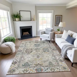 Indoor/Outdoor Silk Road Putty 8\' x 10\' Rug