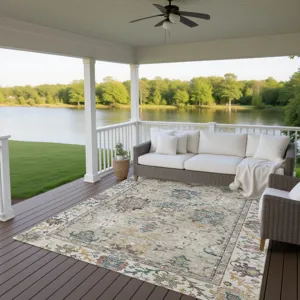 Indoor/Outdoor Silk Road Putty 8\' x 10\' Rug