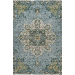 Indoor/Outdoor Silk Road Aqua 2\'6\" x 3\'10\" Rug
