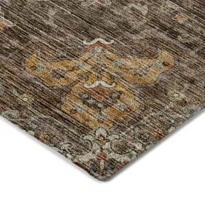 Indoor/Outdoor Silk Road Chocolate 2\'3\" x 7\'6\" Runner Rug