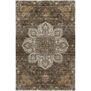 Indoor/Outdoor Silk Road Chocolate 3\' x 5\' Rug