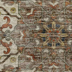 Indoor/Outdoor Silk Road Chocolate 2\'3\" x 7\'6\" Runner Rug