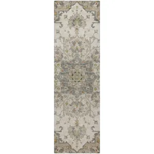 Indoor/Outdoor Silk Road Ivory 2\'3\" x 7\'6\" Runner Rug