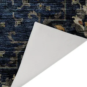 Indoor/Outdoor Silk Road Navy 1\'8\" x 2\'6\" Rug