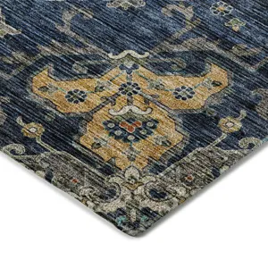 Indoor/Outdoor Silk Road Navy 1\'8\" x 2\'6\" Rug