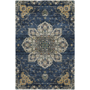 Indoor/Outdoor Silk Road Navy Rug
