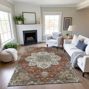 Indoor/Outdoor Silk Road Paprika 5\' x 7\'6\" Rug