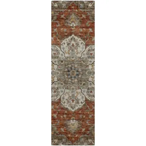 Indoor/Outdoor Silk Road Paprika 2\'3\" x 7\'6\" Runner Rug