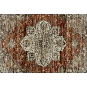 Indoor/Outdoor Silk Road Paprika 1\'8\" x 2\'6\" Rug