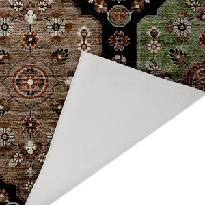 Indoor/Outdoor Silk Road Black 8\' x 10\' Rug