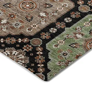 Indoor/Outdoor Silk Road Black 8\' x 10\' Rug
