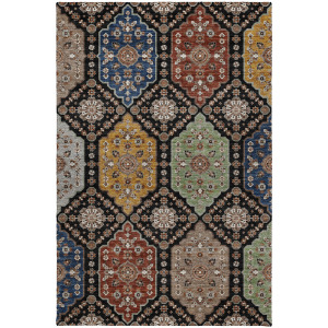 Indoor/Outdoor Silk Road Black Rug