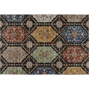 Indoor/Outdoor Silk Road Black 1\'8\" x 2\'6\" Rug