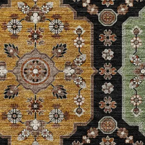 Indoor/Outdoor Silk Road Black 8\' x 10\' Rug