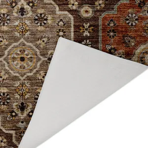 Indoor/Outdoor Silk Road Chocolate 2\'3\" x 7\'6\" Runner Rug