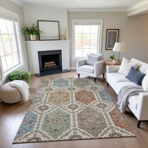 Indoor/Outdoor Silk Road Linen 5\' x 7\'6\" Rug