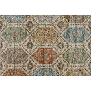 Indoor/Outdoor Silk Road Linen 1\'8\" x 2\'6\" Rug
