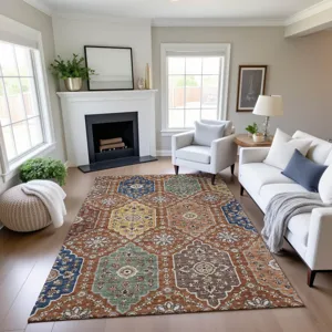 Indoor/Outdoor Silk Road Paprika 6\'6\" x 9\'6\" Rug