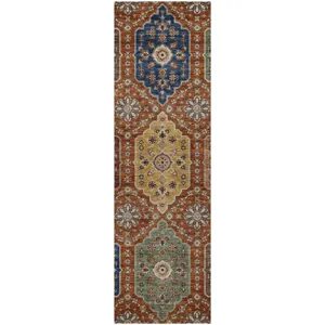 Indoor/Outdoor Silk Road Paprika 2\'3\" x 7\'6\" Runner Rug