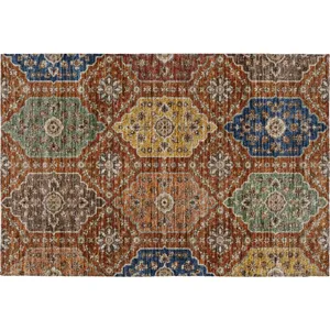 Indoor/Outdoor Silk Road Paprika 1\'8\" x 2\'6\" Rug