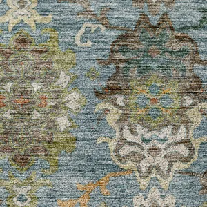 Indoor/Outdoor Silk Road Aqua 9\' x 12\' Rug
