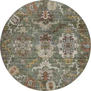 Indoor/Outdoor Silk Road Basil 8' x 8' Round Rug