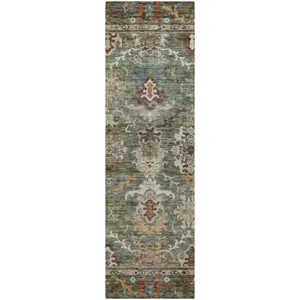 Indoor/Outdoor Silk Road Basil 2\'3\" x 7\'6\" Runner Rug