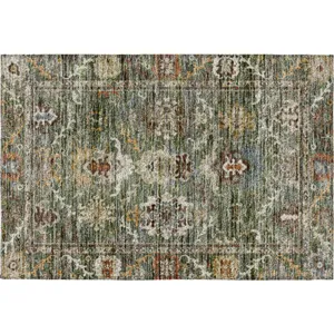Indoor/Outdoor Silk Road Basil 1\'8\" x 2\'6\" Rug