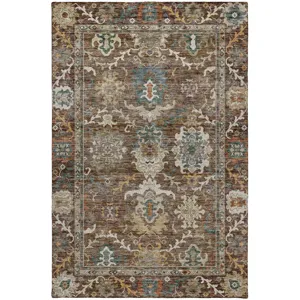 Indoor/Outdoor Silk Road Chocolate 10\' x 14\' Rug