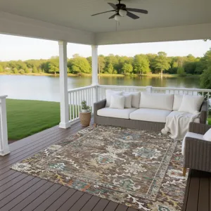 Indoor/Outdoor Silk Road Chocolate 10\' x 14\' Rug