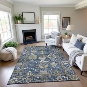 Indoor/Outdoor Silk Road Navy 2\'6\" x 3\'10\" Rug