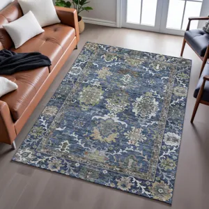 Indoor/Outdoor Silk Road Navy 2\'6\" x 3\'10\" Rug