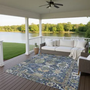 Indoor/Outdoor Silk Road Navy 2\'6\" x 3\'10\" Rug