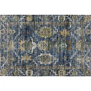Indoor/Outdoor Silk Road Navy 1\'8\" x 2\'6\" Rug